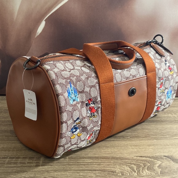 Disney X Coach Duffle In Signature Textile Jacquard NWT - Picture 3 of 12